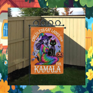 Halloween Childless Cat Ladies For Kamala 2024 Flag