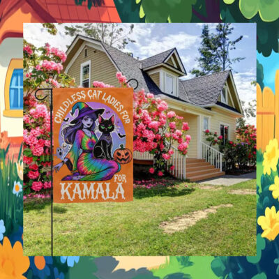 Halloween Childless Cat Ladies For Kamala 2024 Flag