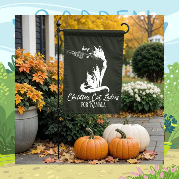 Halloween Childless Cat Ladies For Kamala Harris Flag