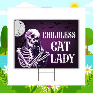 Halloween Childless Cat Lady Kamala Harris Yard Sign
