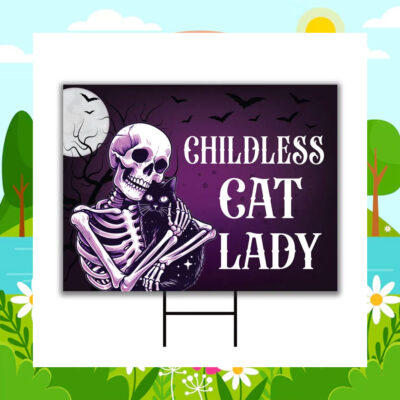 Halloween Childless Cat Lady Kamala Harris Yard Sign