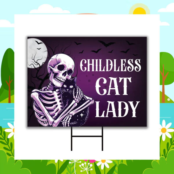 Halloween Childless Cat Lady Kamala Harris Yard Sign