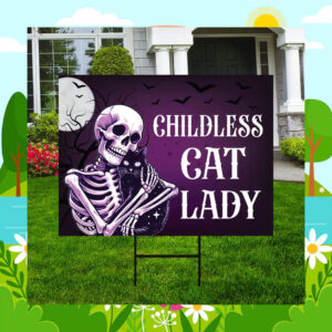 Halloween Childless Cat Lady Kamala Harris Yard Sign
