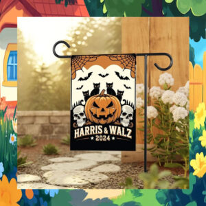 Halloween Childless Cats Lady For Harris & Walz 2024 Flag