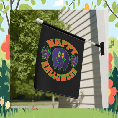 Happy Halloween Ghost Castles Kamala Harris Flag
