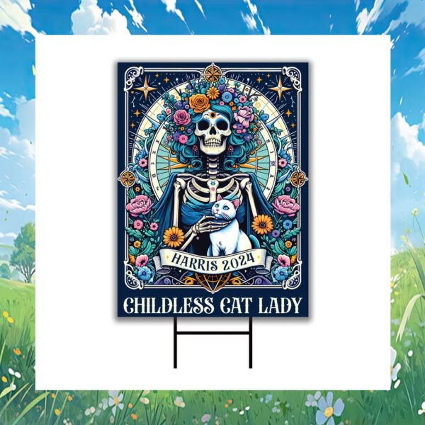 Harris 2024 Childless Cat Lady Halloween Yard Signs