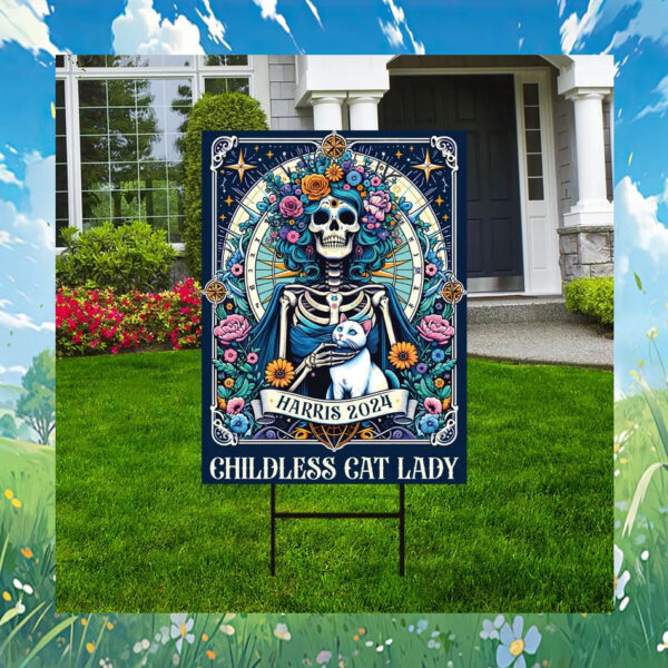 Harris 2024 Childless Cat Lady Halloween Yard Signs