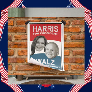 Harris For President Walz For Vice President Poster