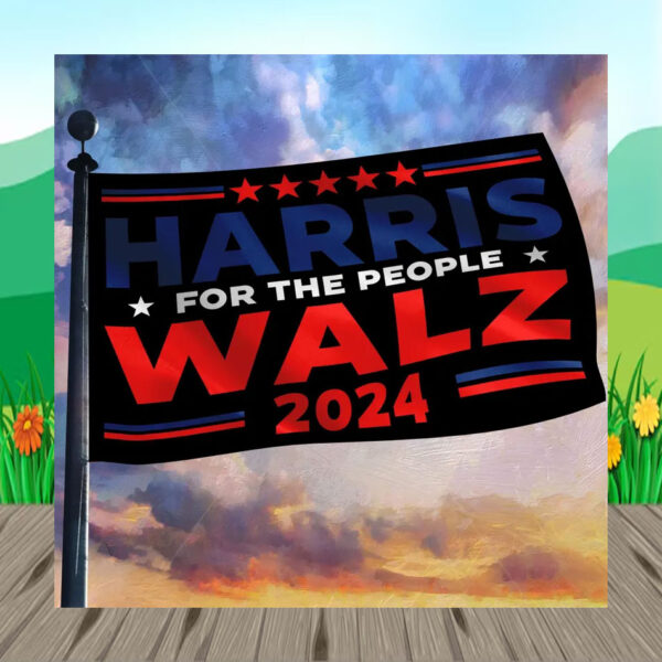 Harris For The People Walz 2024 Flag