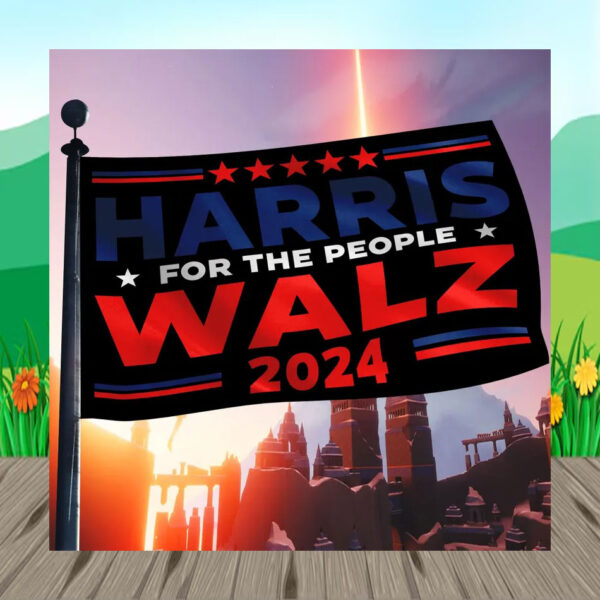 Harris For The People Walz 2024 Flag