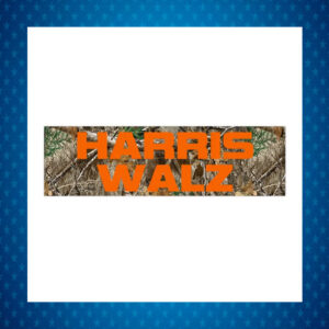 Harris Walz 2024 Camo Bumper Sticker