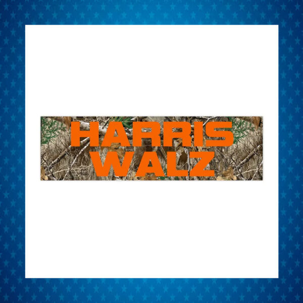 Harris Walz 2024 Camo Bumper Sticker