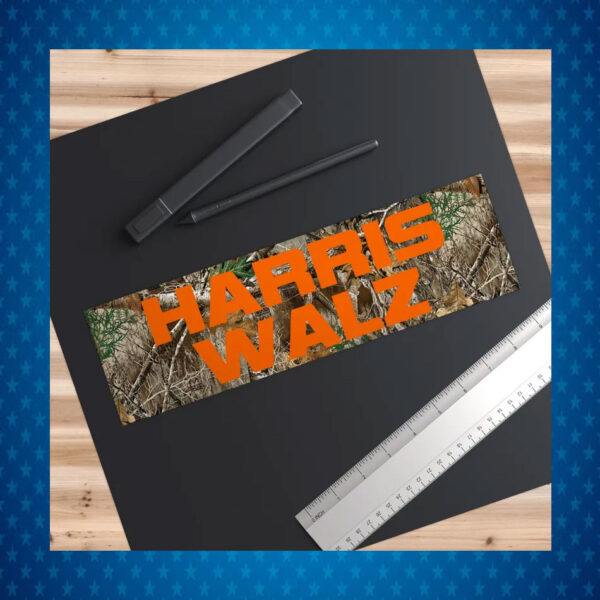 Harris Walz 2024 Camo Bumper Sticker