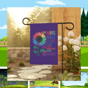 Harris Walz 2024 Colorful Peace Love Equality Hope Diversity Flag