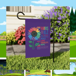 Harris Walz 2024 Colorful Peace Love Equality Hope Diversity Flag
