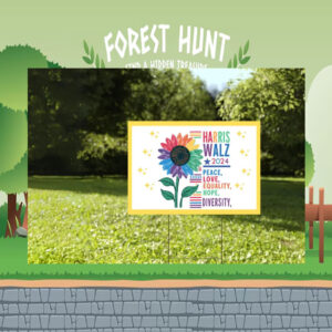 Harris Walz 2024 Colorful Peace Love Equality Hope Diversity Yard Signs