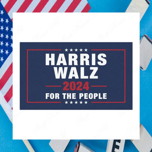 Harris Walz 2024 For The People Car Magnet