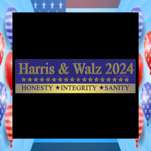 Harris & Walz 2024 Honesty Integrity Sanity Sticker