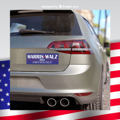 Harris Walz 2024 Obviously Car Magnet
