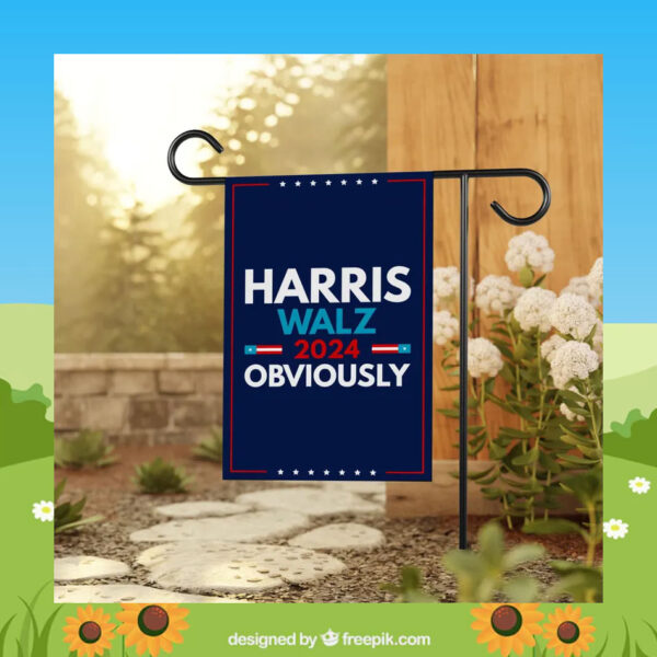 Harris Walz 2024 Obviously Garden Flags