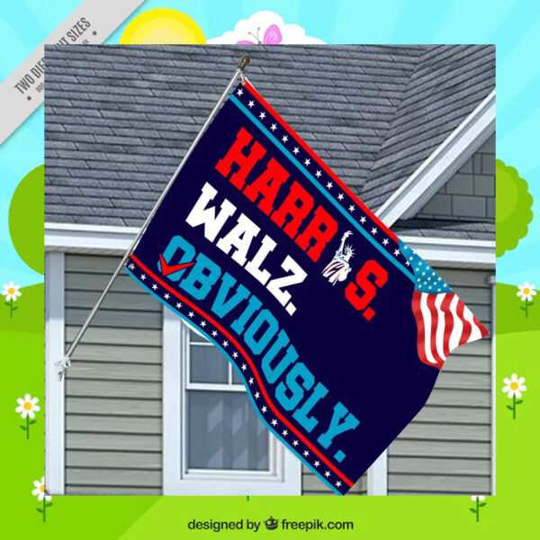Harris Walz 2024 Obviously House Flag