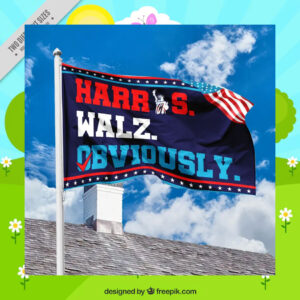 Harris Walz 2024 Obviously House Flag