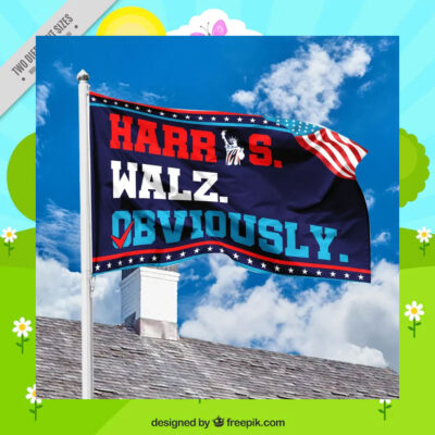 Harris Walz 2024 Obviously House Flag