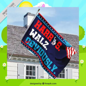 Harris Walz 2024 Obviously House Flag