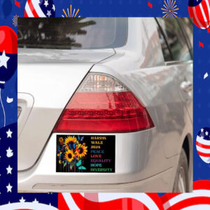 Harris Walz 2024 Peace Love Equality Hope Diversity Car Magnet