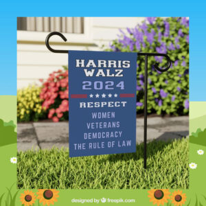 Harris Walz 2024 Respect Women Veterans Democracy The Rule Of Law Flag