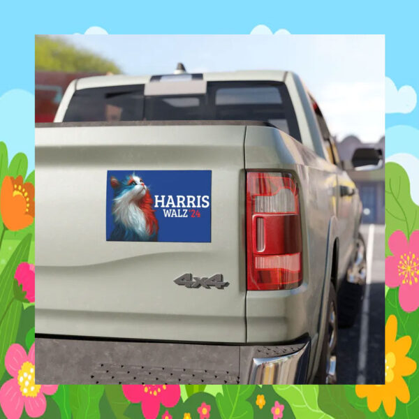 Harris Walz 24 Cat Car Magnet
