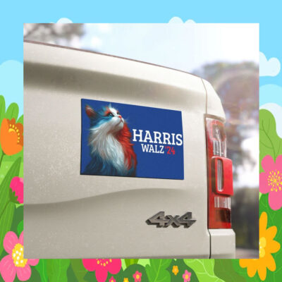 Harris Walz 24 Cat Car Magnet