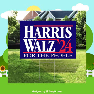 Harris Walz '24 For The People Democracy Yard Sign