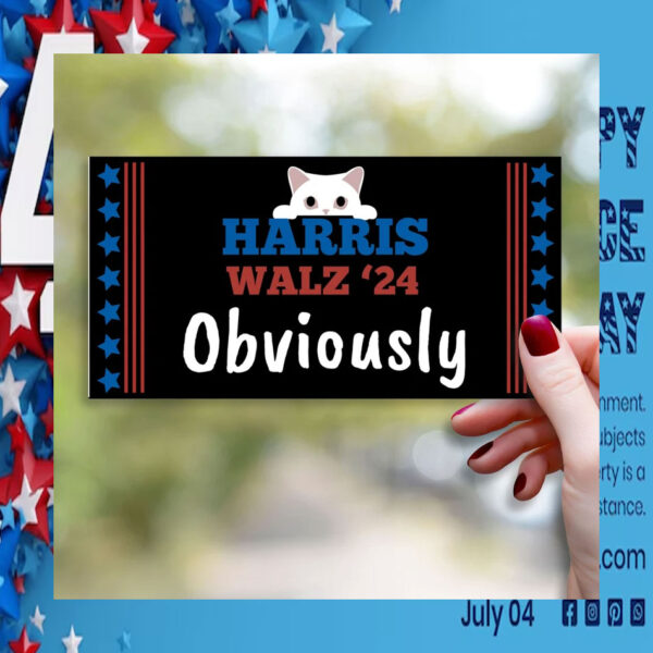 Harris Walz '24 Obviously Car Magnet