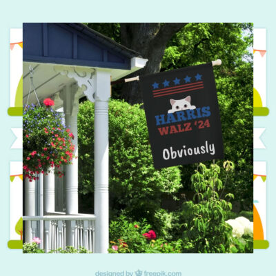 Harris Walz 24 Obviously Election Garden Flag
