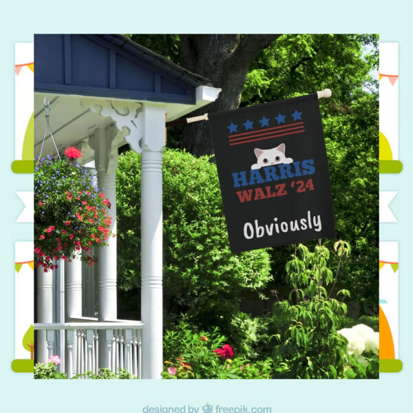Harris Walz 24 Obviously Election Garden Flag