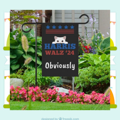 Harris Walz 24 Obviously Election Garden Flag
