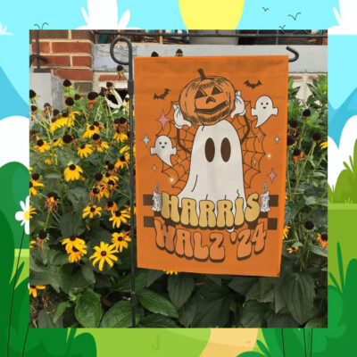 Harris Walz 24 President Halloween Ghost Spooky Flag