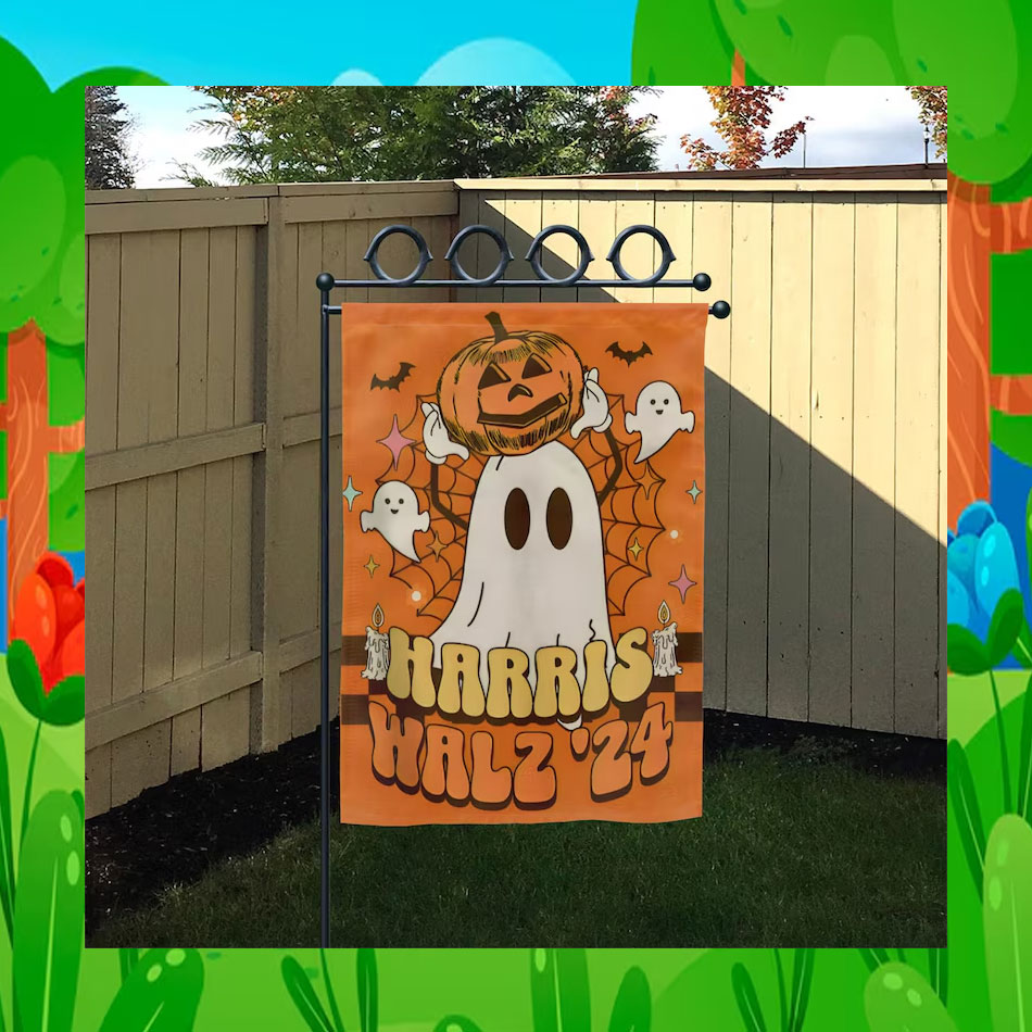 Harris Walz 24 President Halloween Ghost Spooky Flags