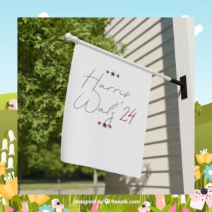 Harris Walz 24 Red, White And Blue Flag