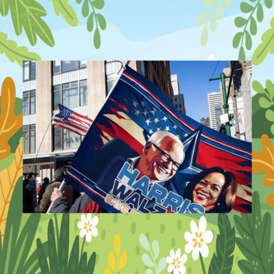 Harris Walz 24 Save Democracy Flag