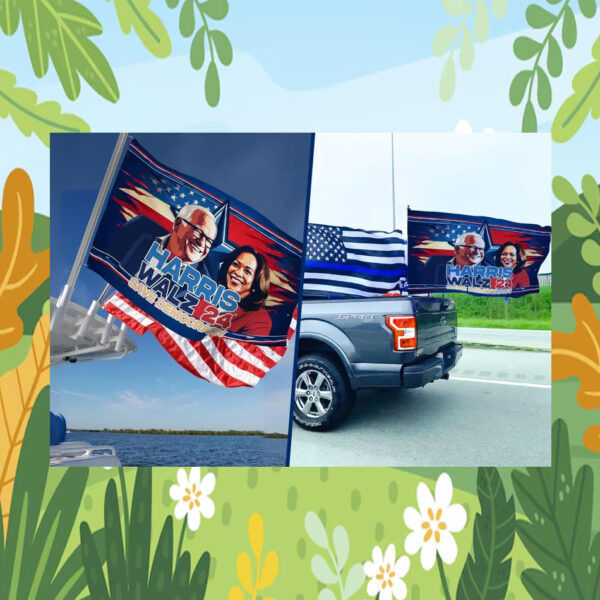 Harris Walz 24 Save Democracy Flag