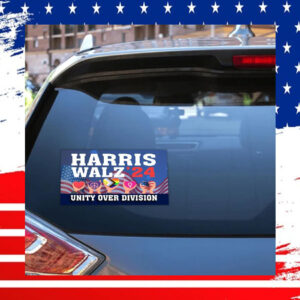 Harris Walz 24 Unity Over Division Bumper Sticker