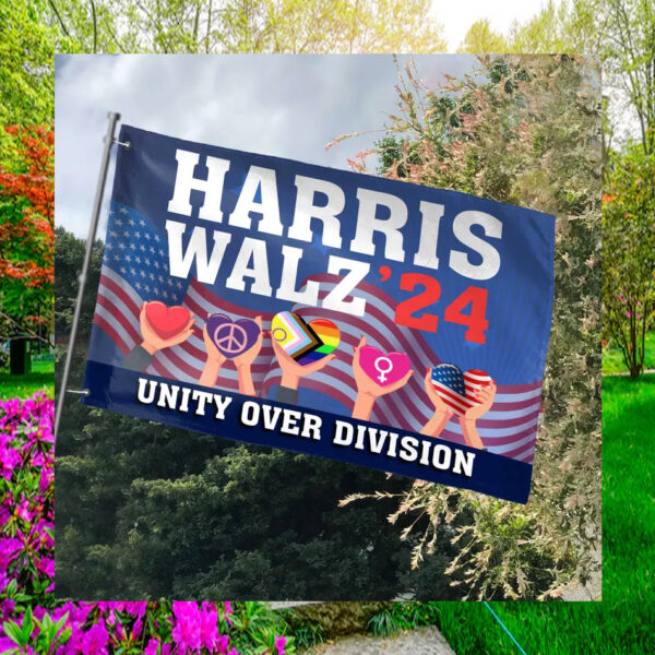 Harris Walz '24 Unity over Division Flag