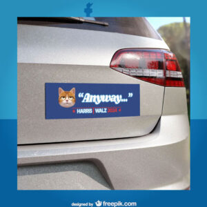 Harris Walz Cat Car Magnet Bumper Sticker