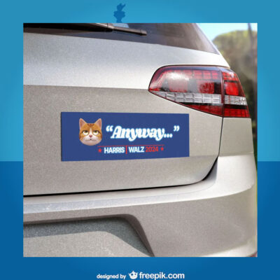 Harris Walz Cat Car Magnet Bumper Sticker