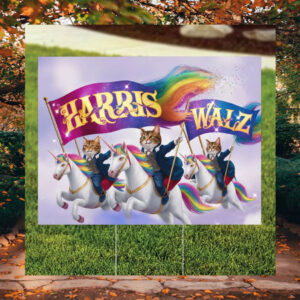 Harris Walz Childless Cat Lady Yard Sign
