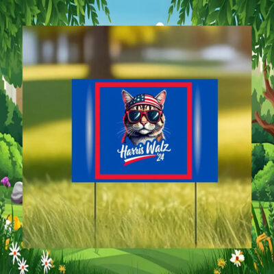 Harris Walz Cool Cat Yard Sign
