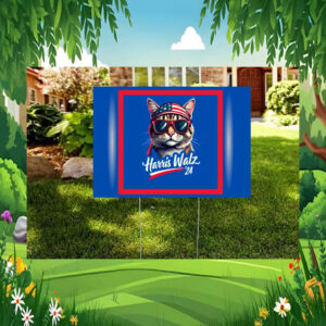 Harris Walz Cool Cat Yard Sign