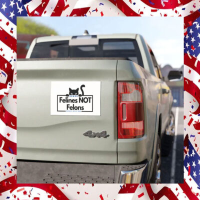 Harris Walz Felines not Felons Car Magnet